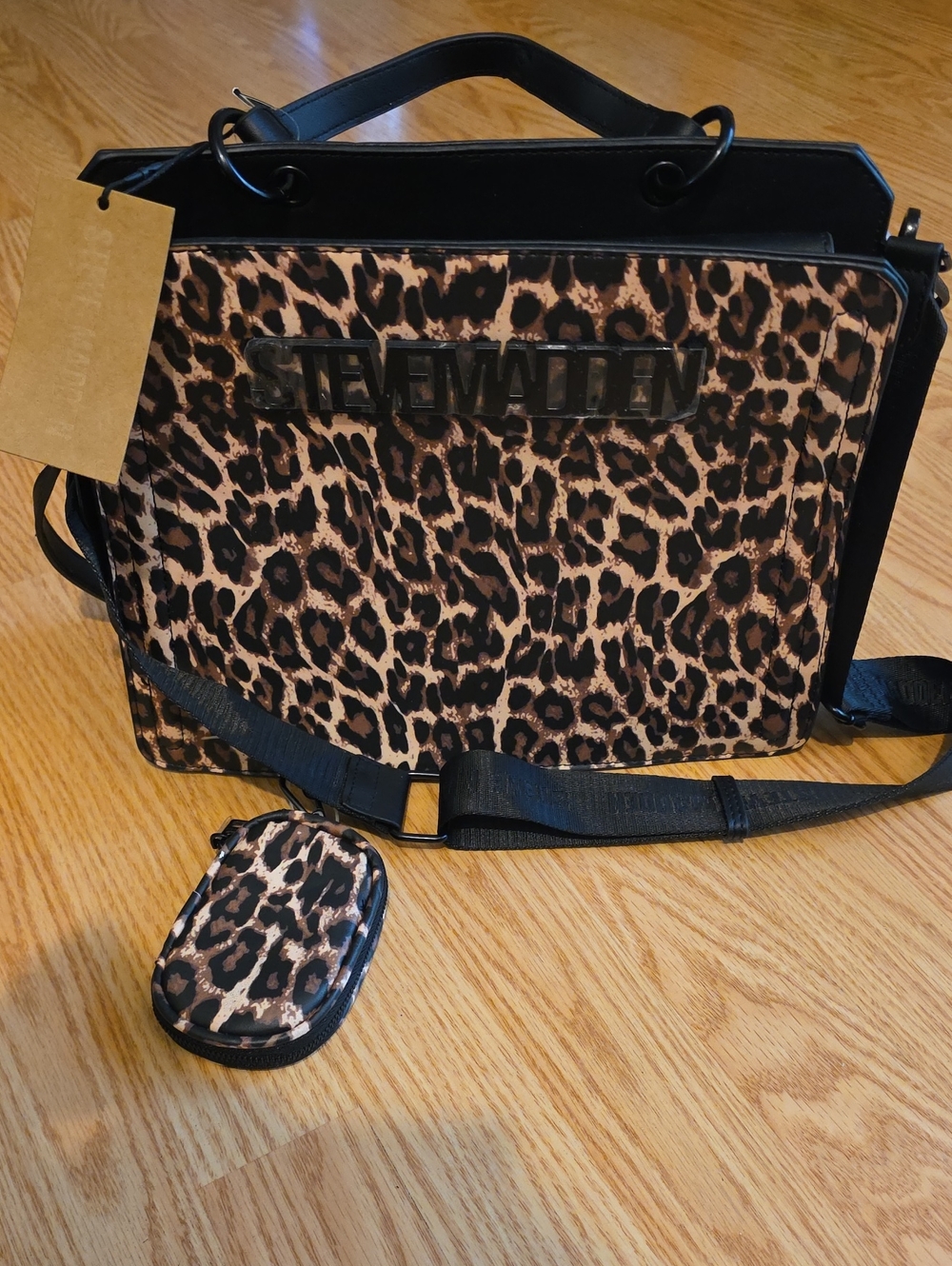 Steve Madden Bevelyn Large Sized Leopard Print Crossbody